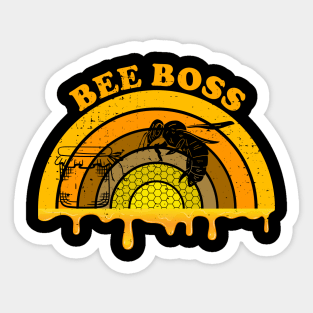 Vintage Bee Boss Honeypot Beekeeper, King of The Hive Sticker